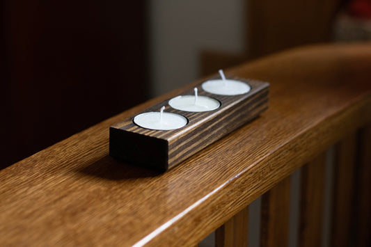 Triple Tea Candle Holder - Pine - day1wood